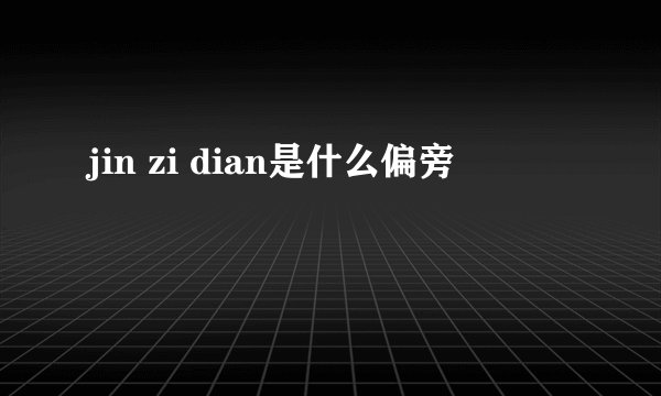 jin zi dian是什么偏旁
