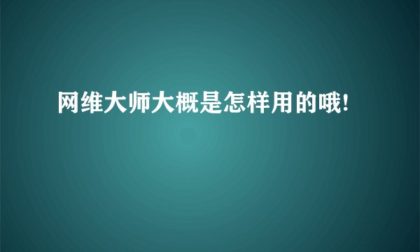 网维大师大概是怎样用的哦!