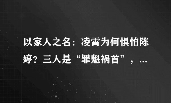 以家人之名：凌霄为何惧怕陈婷？三人是“罪魁祸首”，没有李尖尖