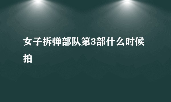 女子拆弹部队第3部什么时候拍