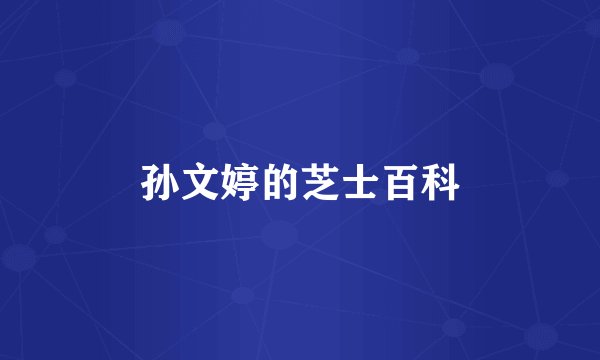 孙文婷的芝士百科