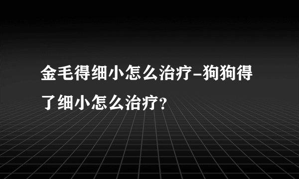 金毛得细小怎么治疗-狗狗得了细小怎么治疗？