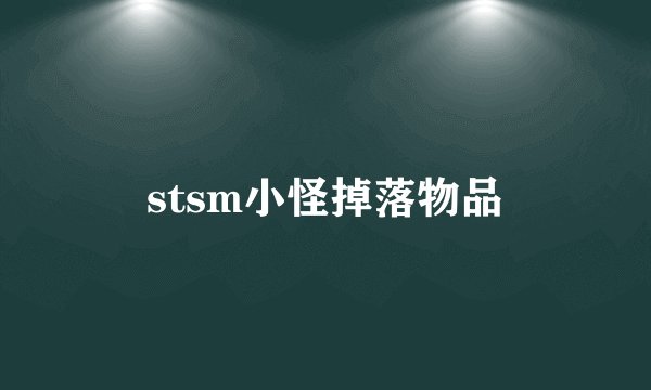 stsm小怪掉落物品