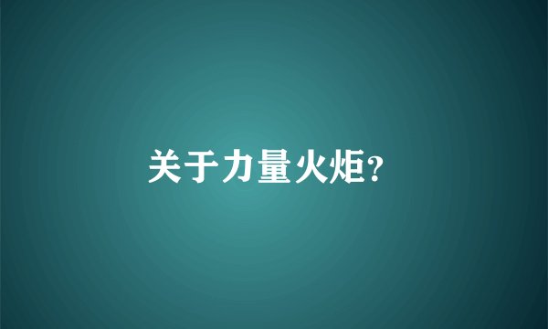 关于力量火炬？