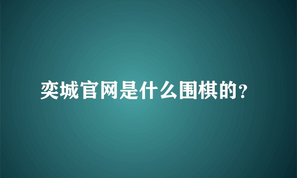 奕城官网是什么围棋的？