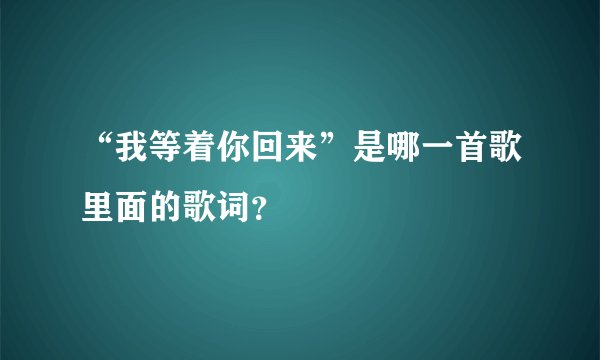“我等着你回来”是哪一首歌里面的歌词？