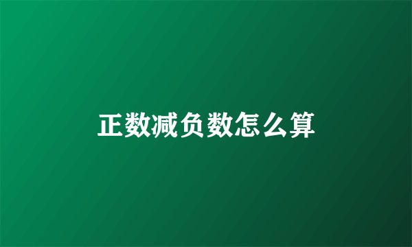 正数减负数怎么算