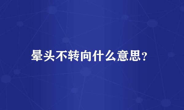 晕头不转向什么意思？