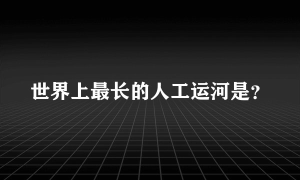 世界上最长的人工运河是？
