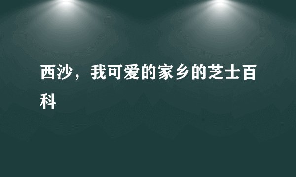 西沙，我可爱的家乡的芝士百科