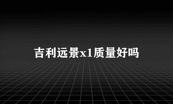 吉利远景x1质量好吗