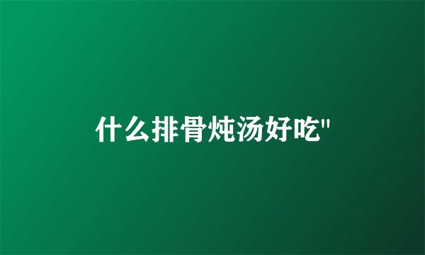 什么排骨炖汤好吃