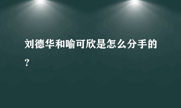 刘德华和喻可欣是怎么分手的？