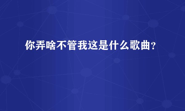 你弄啥不管我这是什么歌曲？