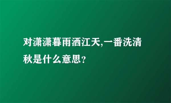 对潇潇暮雨洒江天,一番洗清秋是什么意思？