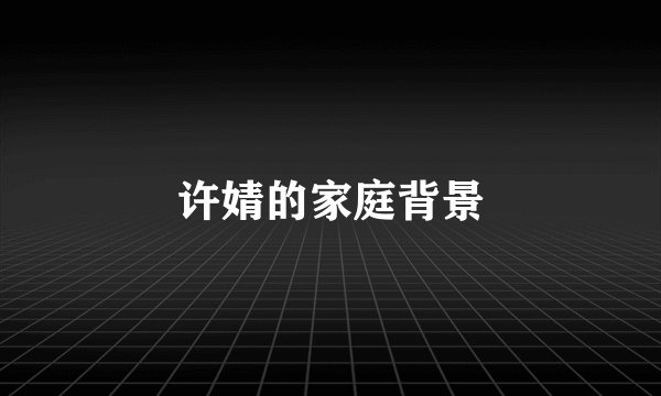 许婧的家庭背景