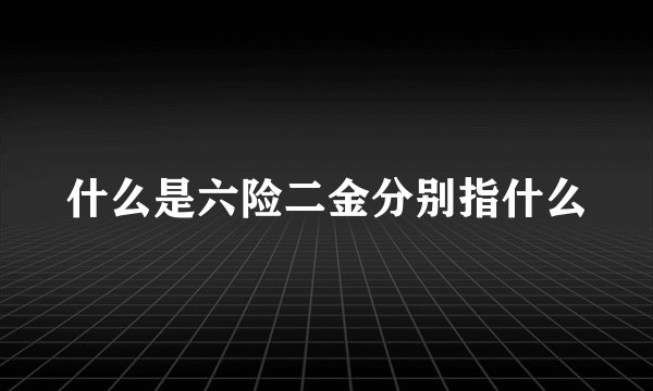 什么是六险二金分别指什么