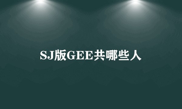 SJ版GEE共哪些人