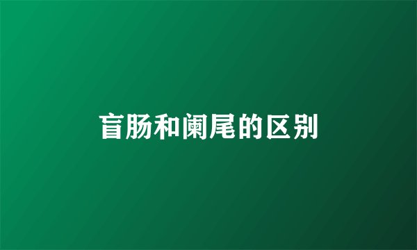 盲肠和阑尾的区别