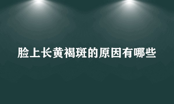 脸上长黄褐斑的原因有哪些