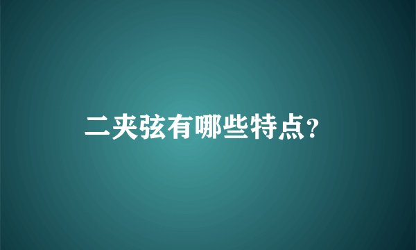 二夹弦有哪些特点?