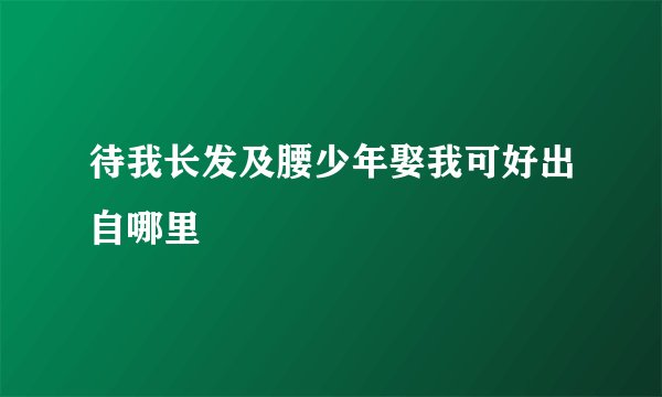 待我长发及腰少年娶我可好出自哪里