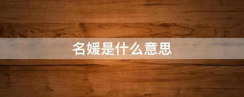 名媛是什么意思