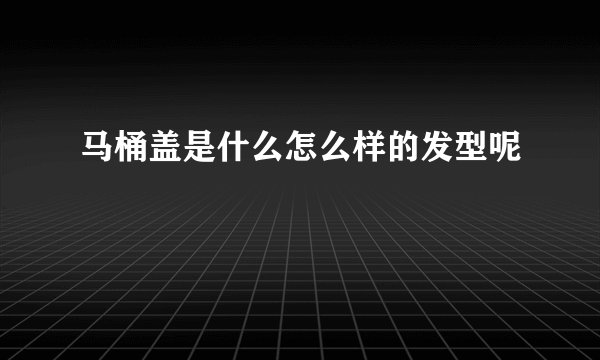马桶盖是什么怎么样的发型呢