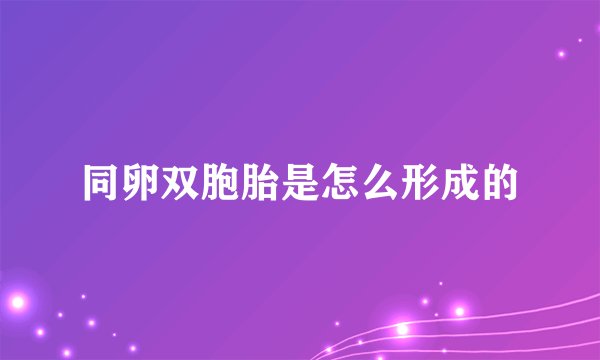 同卵双胞胎是怎么形成的