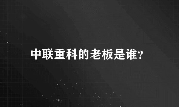 中联重科的老板是谁?