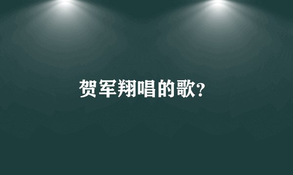 贺军翔唱的歌？