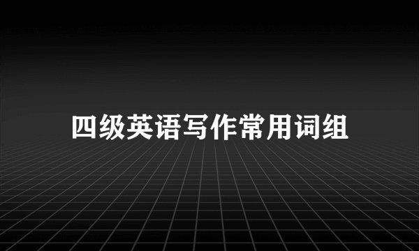 四级英语写作常用词组