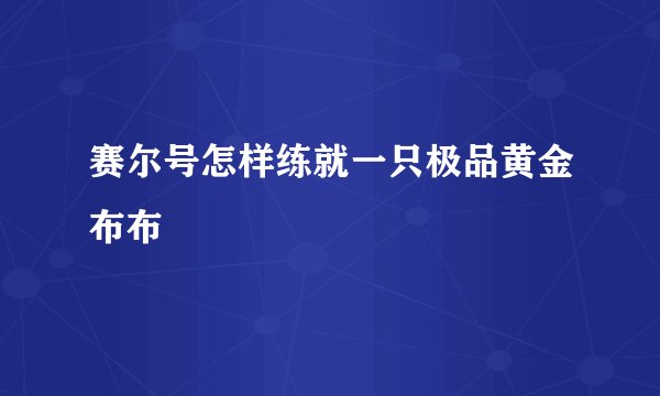 赛尔号怎样练就一只极品黄金布布