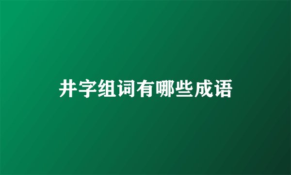 井字组词有哪些成语