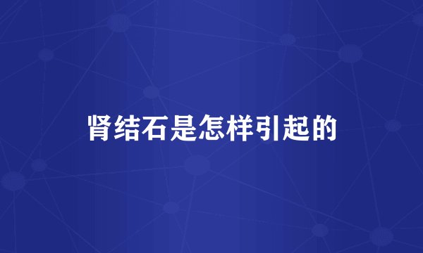 肾结石是怎样引起的