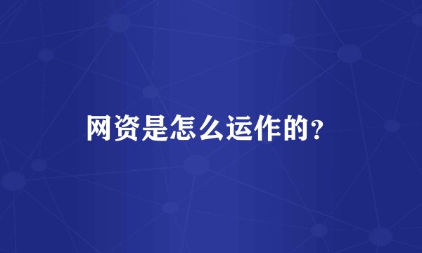 网资是怎么运作的？