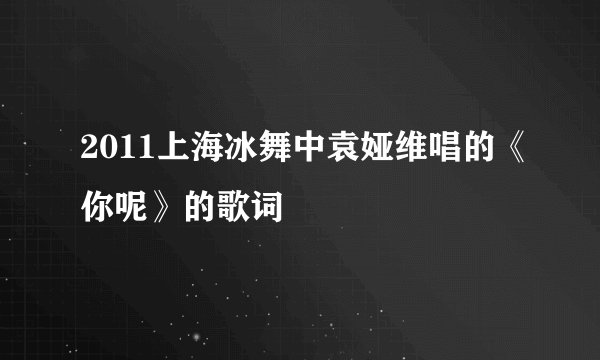 2011上海冰舞中袁娅维唱的《你呢》的歌词