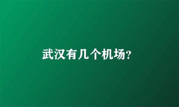 武汉有几个机场？