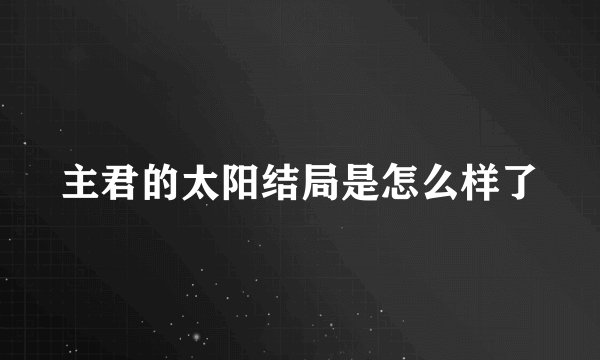 主君的太阳结局是怎么样了