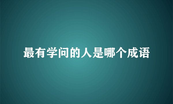 最有学问的人是哪个成语