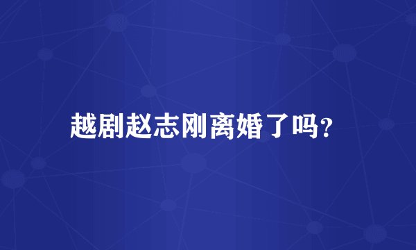 越剧赵志刚离婚了吗?