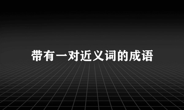 带有一对近义词的成语
