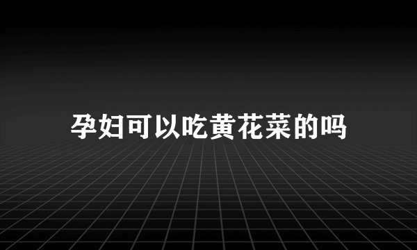 孕妇可以吃黄花菜的吗