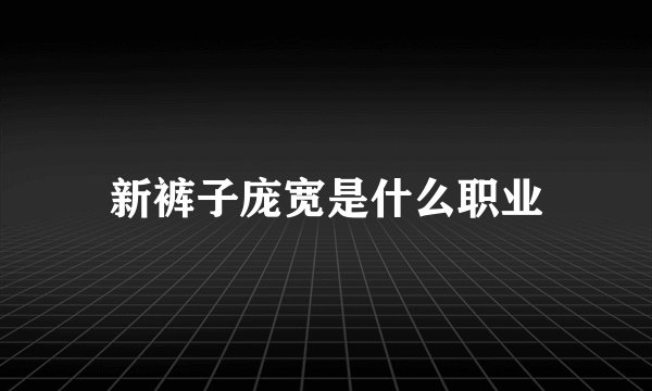 新裤子庞宽是什么职业