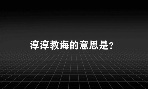 淳淳教诲的意思是？