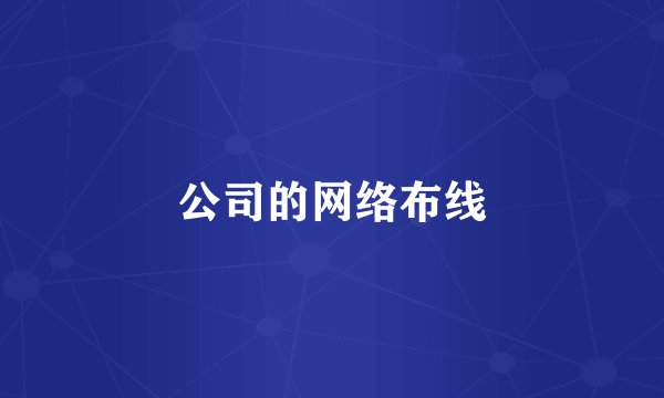 公司的网络布线