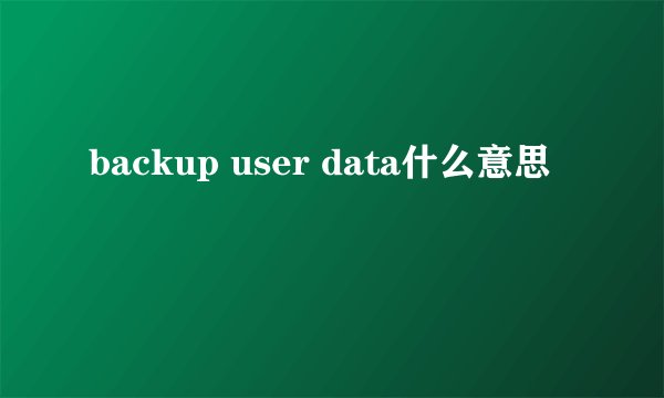 backup user data什么意思