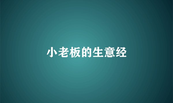 小老板的生意经