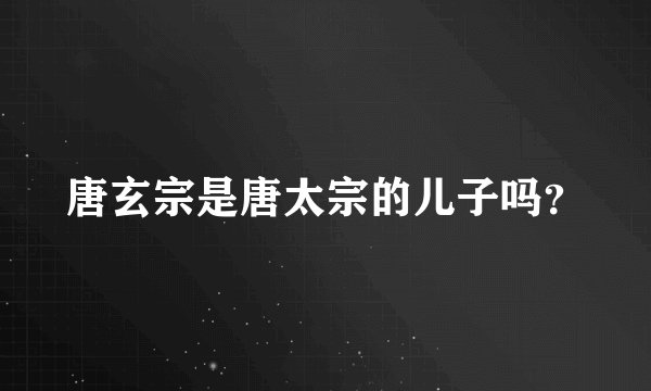 唐玄宗是唐太宗的儿子吗？
