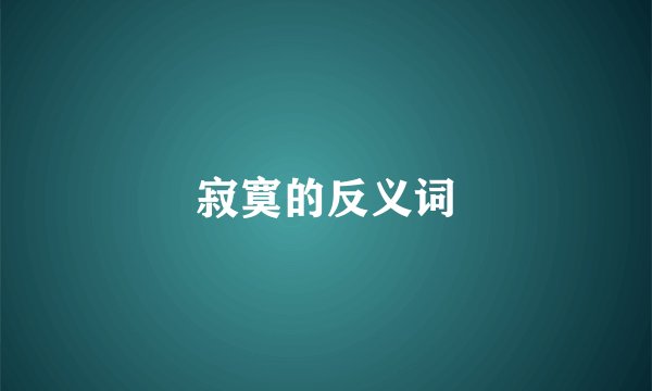 寂寞的反义词